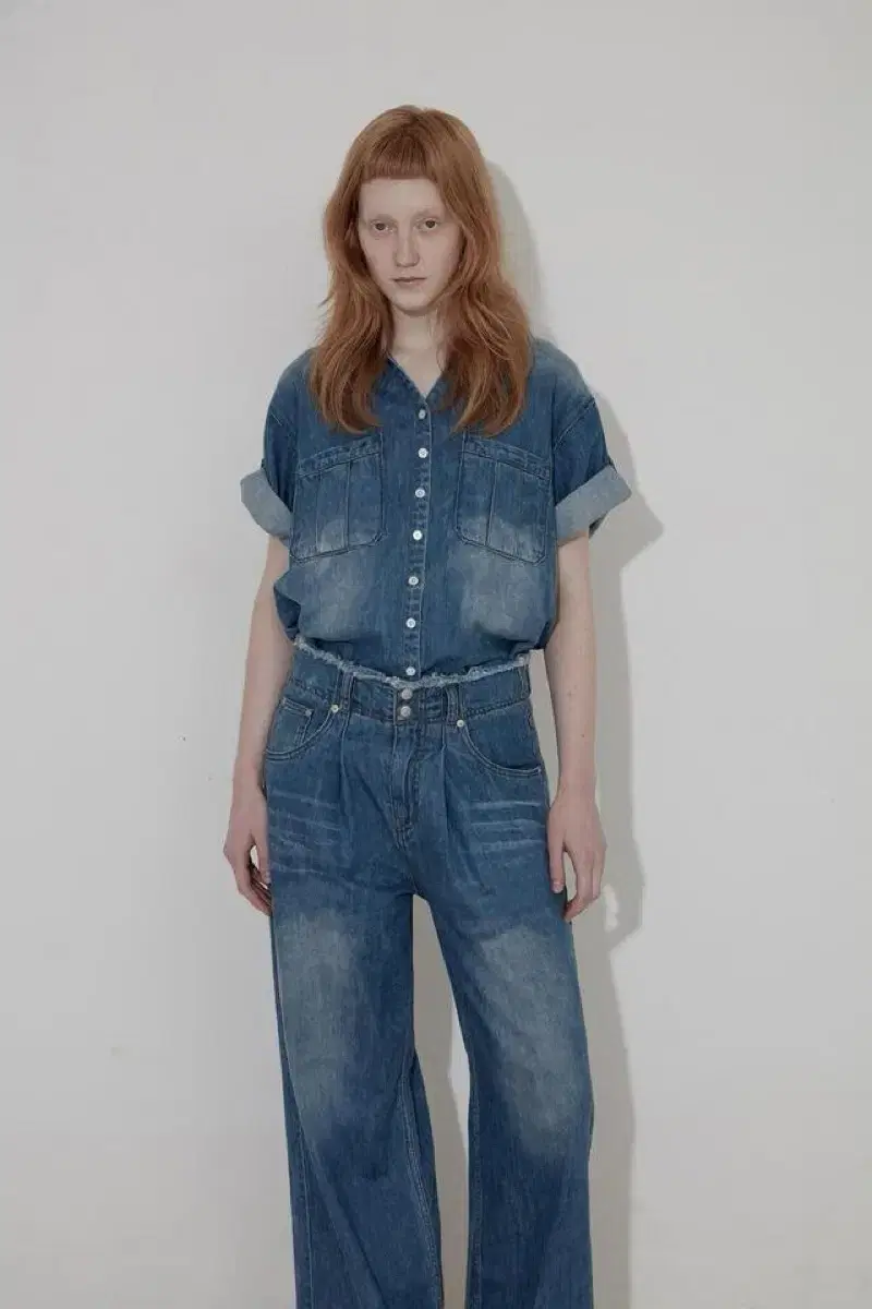 솔티페블 데님셔츠 DENIM SHORT SLEEVE SHIRT